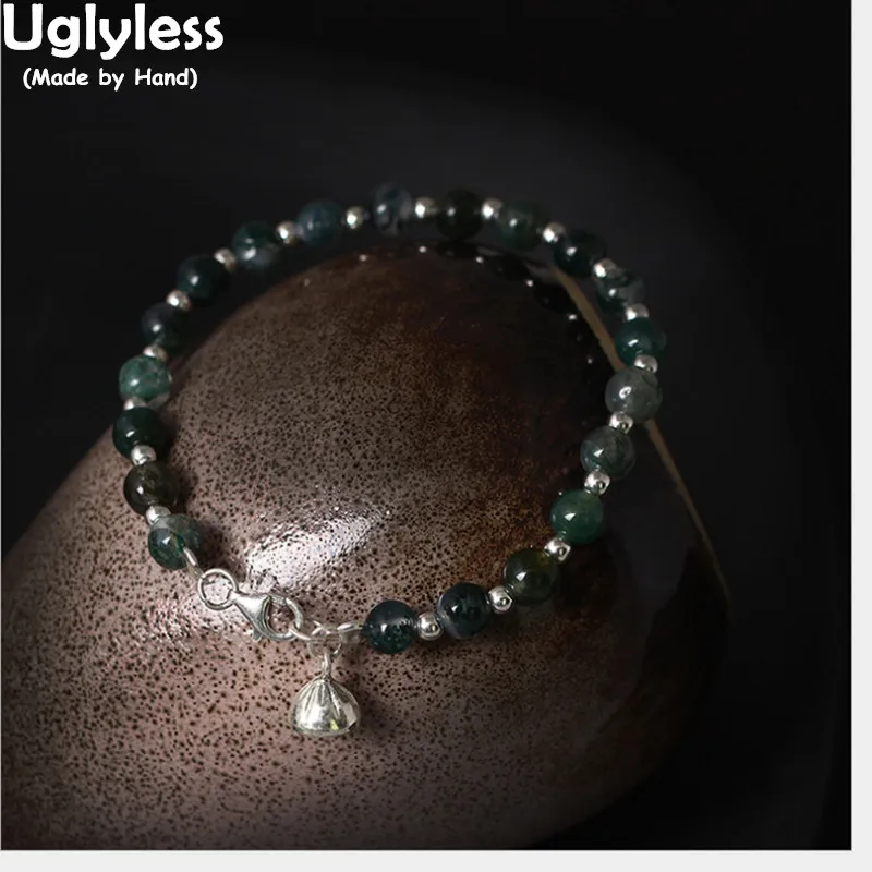Uglyless 100% Real 925 Sterling Silver Lotus Bracelets for Women Agate Balls Beading Bracelet Elastic Rope Ethnic Fine Jewelry
Uglyless 100% Real 925 Sterling Silver Lotus Bracelets for Women Agate Balls Beading Bracelet Elastic Rope Ethnic Fine Jewelry
