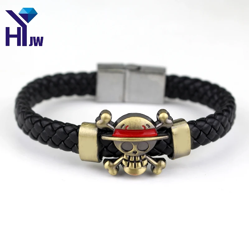 HEYu Hot Anime Cartoon Luffy's Ship Flag Straw Hat Skeleton Logo Knit Leather Bracelet Cosplay Bangle Gift
HEYu Hot Anime Cartoon Luffy's Ship Flag Straw Hat Skeleton Logo Knit Leather Bracelet Cosplay Bangle Gift