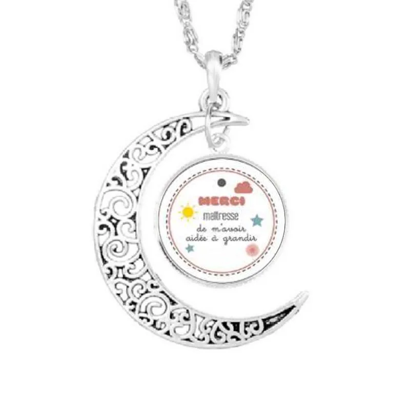 Wholesale Glass Dome Moon Necklace Handmade Merci Maitresse Pendant Antique Bronze Plated Necklace Chain For Women Mens
Wholesale Glass Dome Moon Necklace Handmade Merci Maitresse Pendant Antique Bronze Plated Necklace Chain For Women Mens