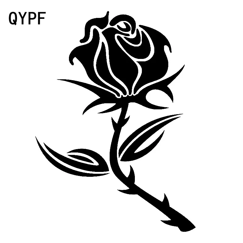 QYPF 12 4 см * 17 8 мультфильмы интересные с великолепными блестящими розами виниловые