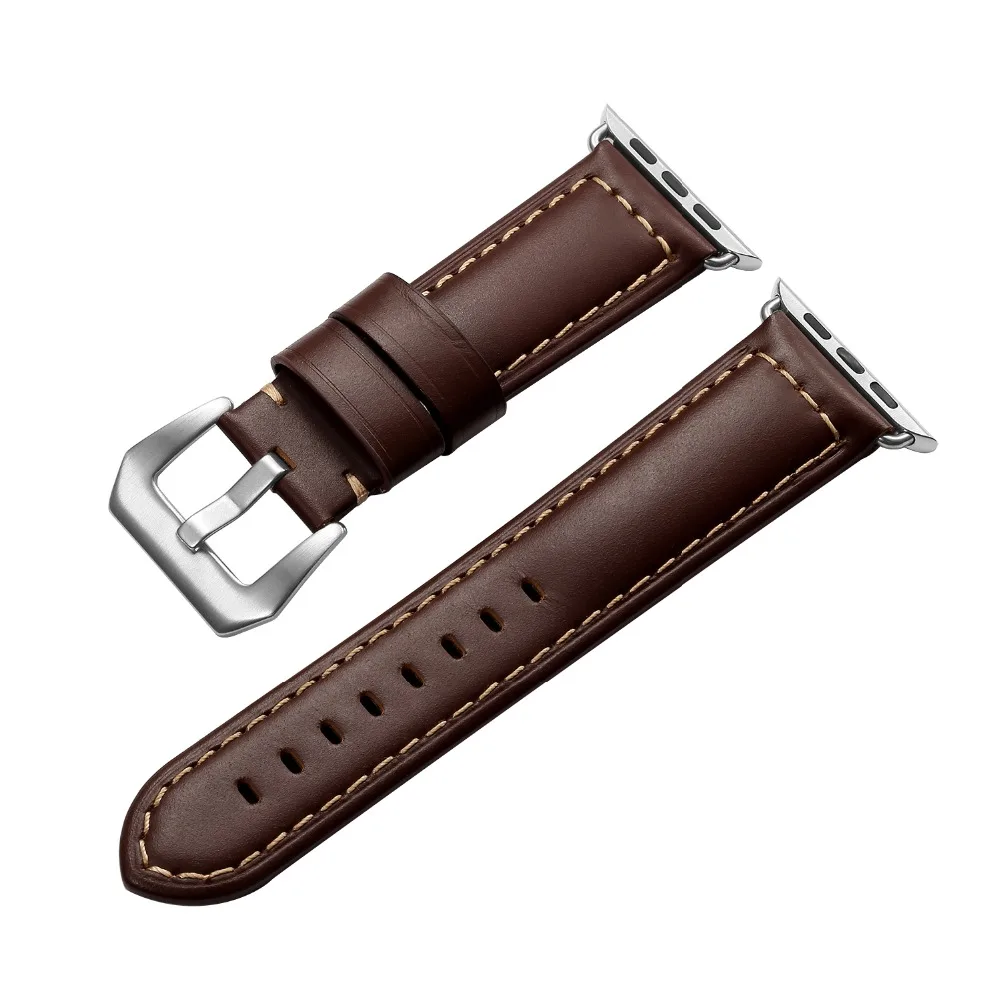 Ремешок кожаный для Apple Watch 4 3 2 1 40 мм 44 браслет iWatch из натуральной кожи с