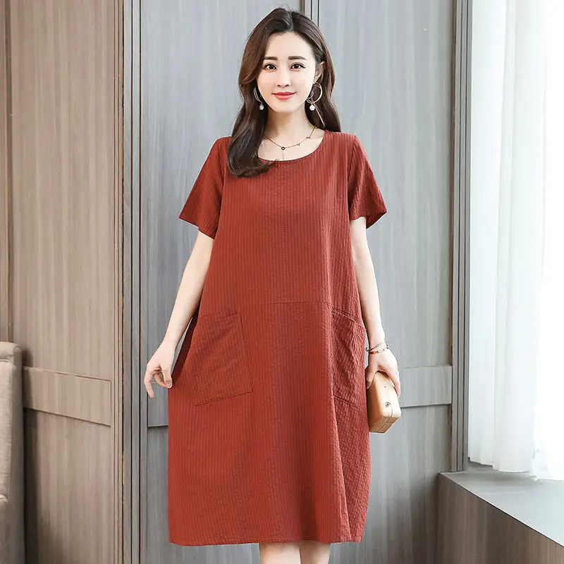 cotton women clothing summer dresses o-neck solid clothing women dresses A-line plus size short sleeve dresses
cotton women clothing summer dresses o-neck solid clothing women dresses A-line plus size short sleeve dresses