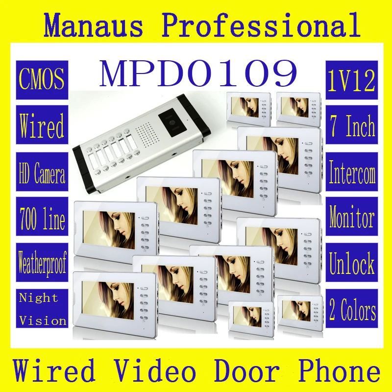 D109b Top Sale One to Twelve Video Doorphone Kits Configuration Professional Smart Home 7 inch Display 1V12 Video Intercom Phone
D109b Top Sale One to Twelve Video Doorphone Kits Configuration Professional Smart Home 7 inch Display 1V12 Video Intercom Phone