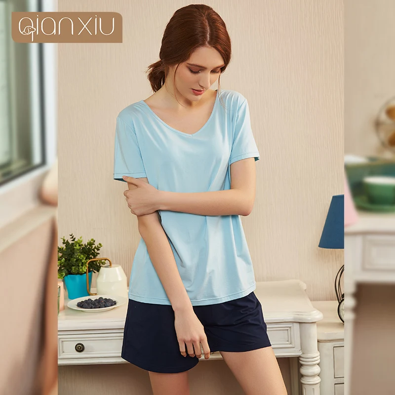 Summer Women's Pajamas Female Korean Version Loose Short-Sleeved Shorts Two-Piece Pajamas Thin Section Home Wear Sleeping Dress
Summer Women's Pajamas Female Korean Version Loose Short-Sleeved Shorts Two-Piece Pajamas Thin Section Home Wear Sleeping Dress