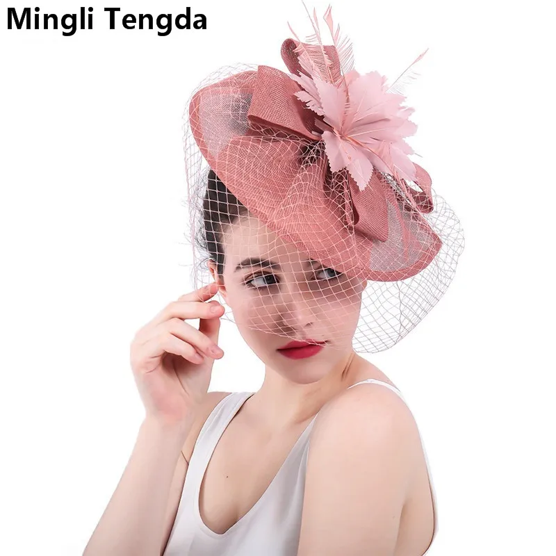 Шляпка-Вуалетка Mingli Tengda женская элегантная фетровая шляпа с вуалью для лица