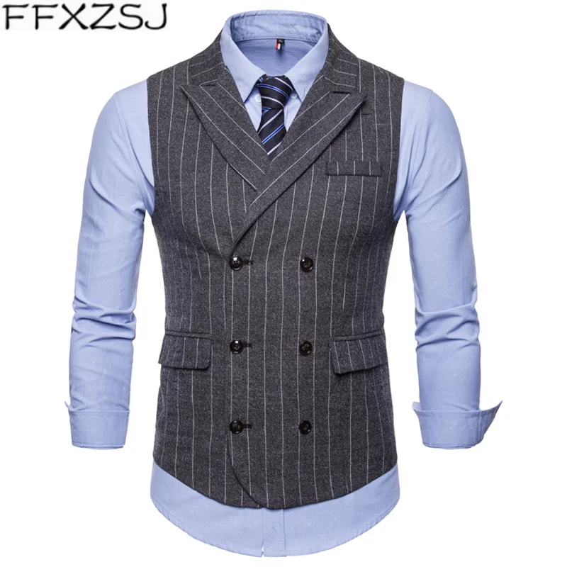 FFXZSJ 2019 Autumn and Winter New Retro Wind Collar Collar Striped Men's Casual Double-Breasted Vest Suit Vest Men Jacket Plus
FFXZSJ 2019 Autumn and Winter New Retro Wind Collar Collar Striped Men's Casual Double-Breasted Vest Suit Vest Men Jacket Plus