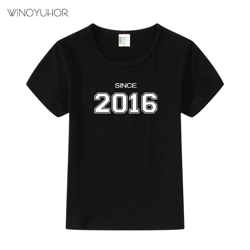 С 2016 года, футболка с буквенным принтом, Детская летняя футболка с коротким рукавом, подарок на 5 лет, футболки, топы для мальчиков и девочек, детская забавная одежда
С 2016 года, футболка с буквенным принтом, Детская летняя футболка с коротким рукавом, подарок на 5 лет, футболки, топы для мальчиков и девочек, детская забавная одежда