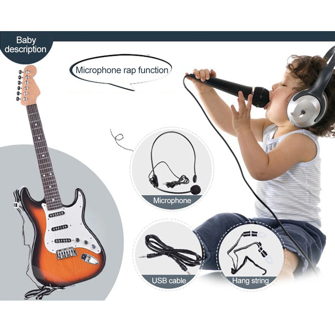 Musical Instruments Toy for Children Guitar Electronic Musical Instruments Early Educational Toy for Kid Gift
Musical Instruments Toy for Children Guitar Electronic Musical Instruments Early Educational Toy for Kid Gift