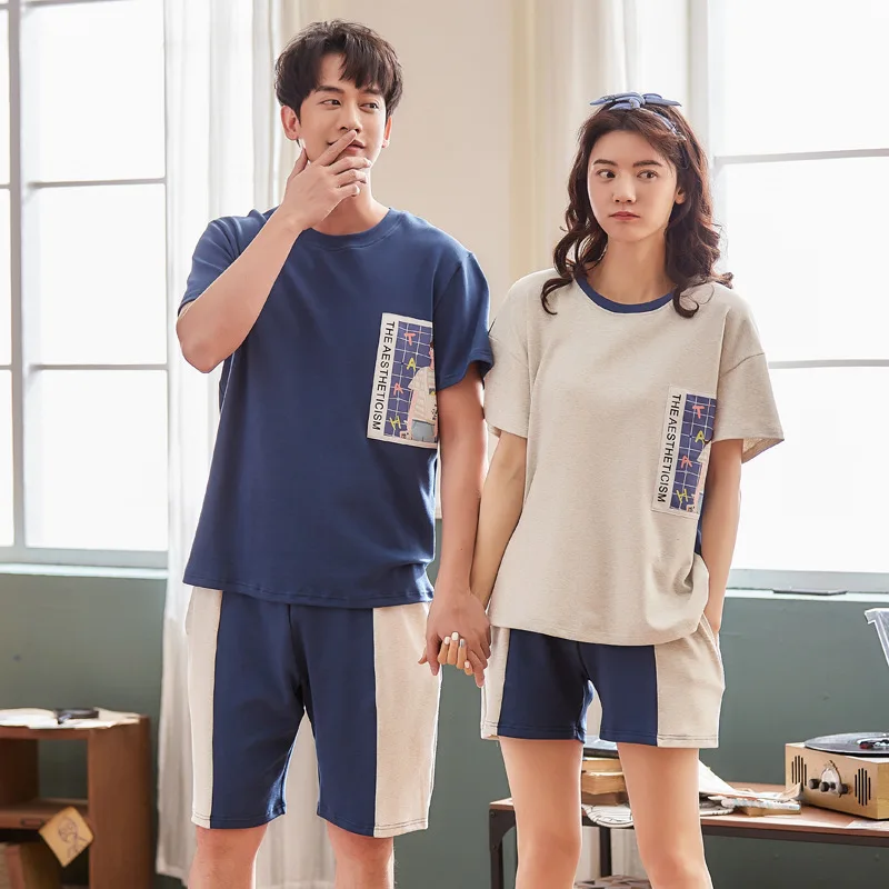 Women and men summer Korean cotton new couples pullover pajamas short sleeve thin comfortable breathable two piece pajama sets
Women and men summer Korean cotton new couples pullover pajamas short sleeve thin comfortable breathable two piece pajama sets