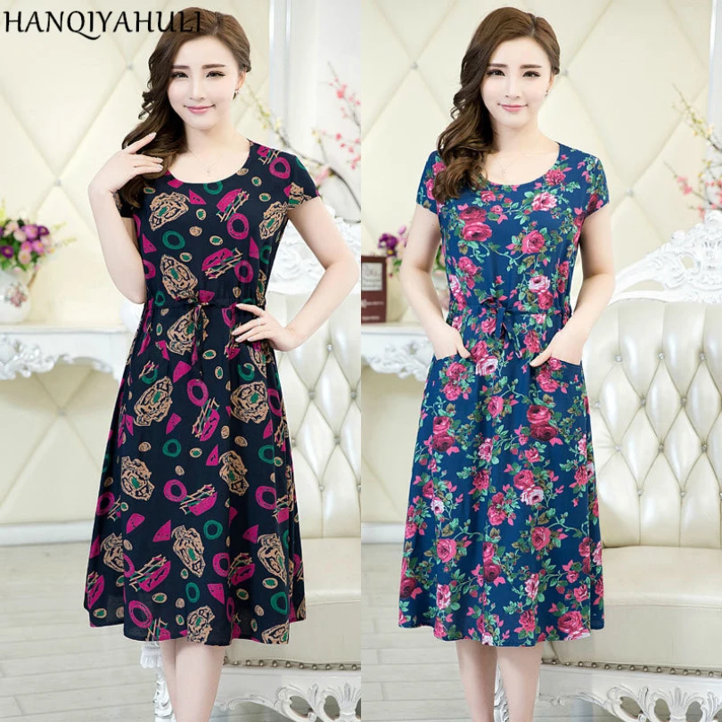 Xl-5xl Women Clothing Medium-long One-piece Dress Short-sleeve O-neck Loose Female Style Dresses Vestidos
Xl-5xl Women Clothing Medium-long One-piece Dress Short-sleeve O-neck Loose Female Style Dresses Vestidos