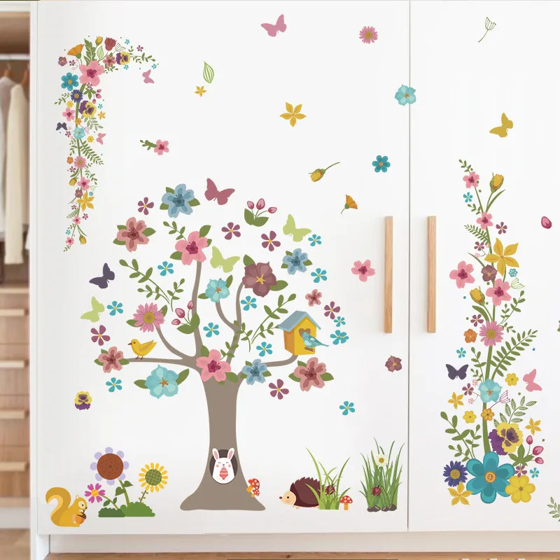 Forest Tree Flower butterfly Animals Wall Stickers Mural Art Home Decals Kids Living Room bedroom Decor Wedding Decoration
Forest Tree Flower butterfly Animals Wall Stickers Mural Art Home Decals Kids Living Room bedroom Decor Wedding Decoration