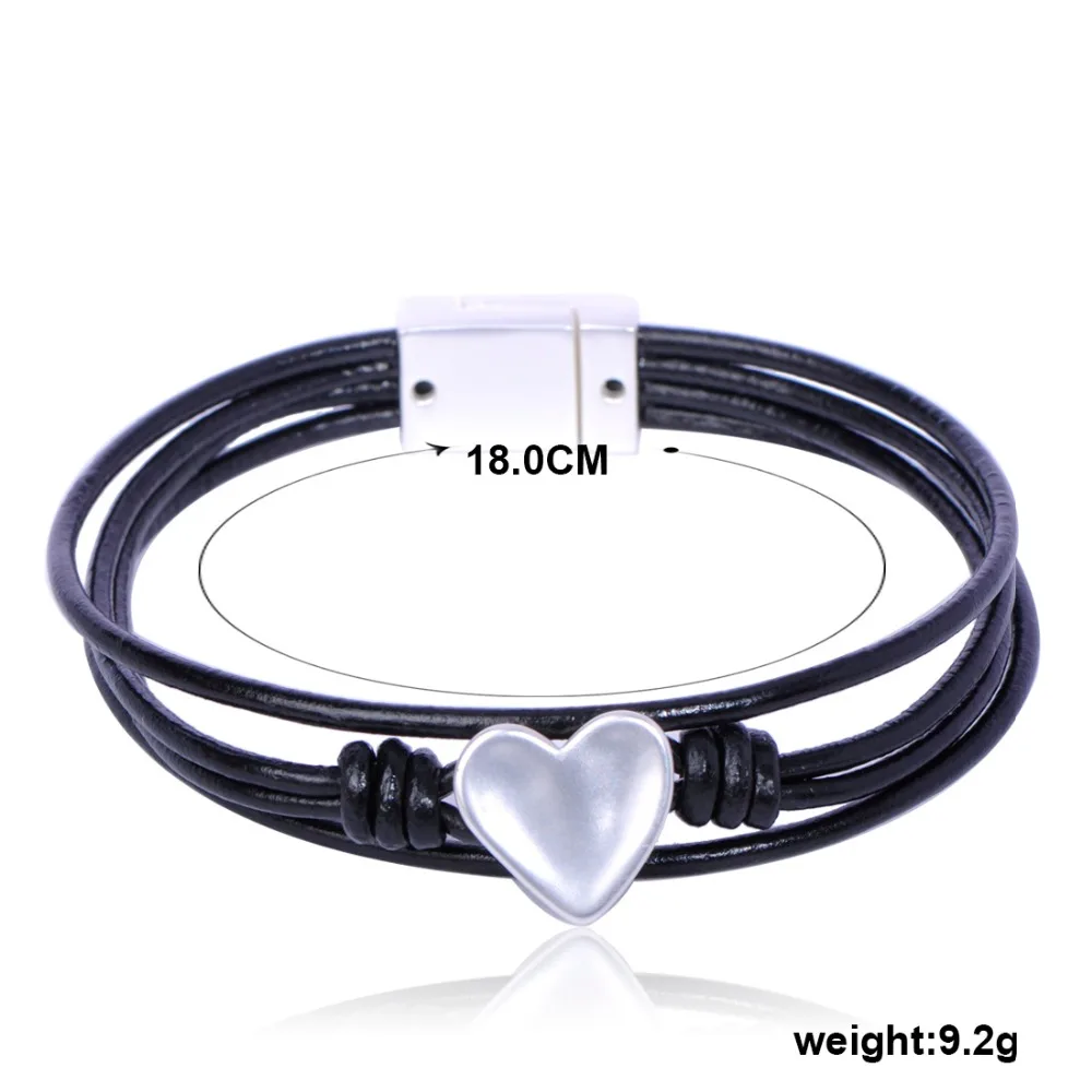 Blucome Latest Fashion Heart Shape Bracelet Black Leather Magnet Bracelets Accessories For Women Men Party Daily Hand Jewelry 
Blucome Latest Fashion Heart Shape Bracelet Black Leather Magnet Bracelets Accessories For Women Men Party Daily Hand Jewelry