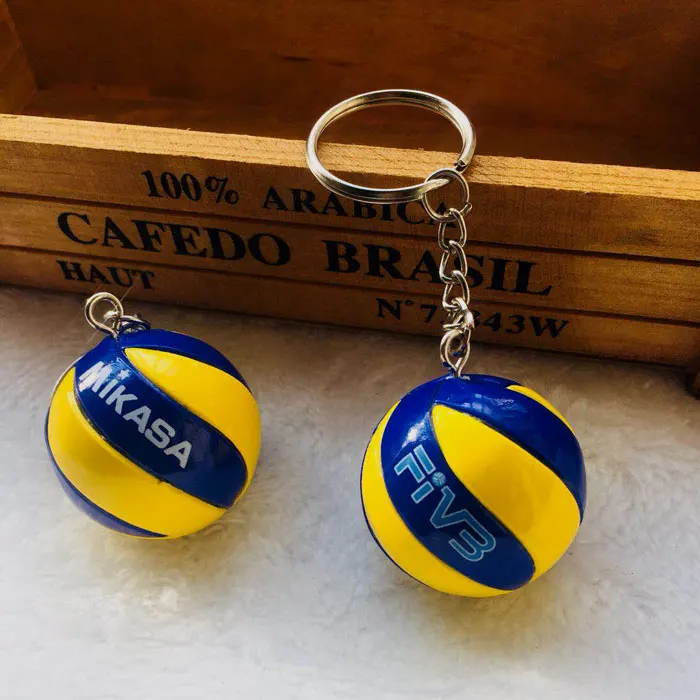 Брелок для ключей мужской из ПВХ спортивный брелок с пляжным волейболом кольцо