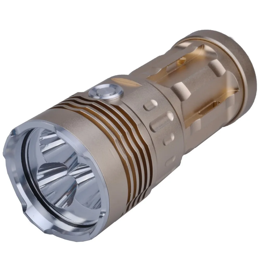 

SingFire SF-134 3 x Cree XM-L T6 2000lm 3-Mode Tactical Led Flashlight - Golden +Silver (4 x 18650 Battery)