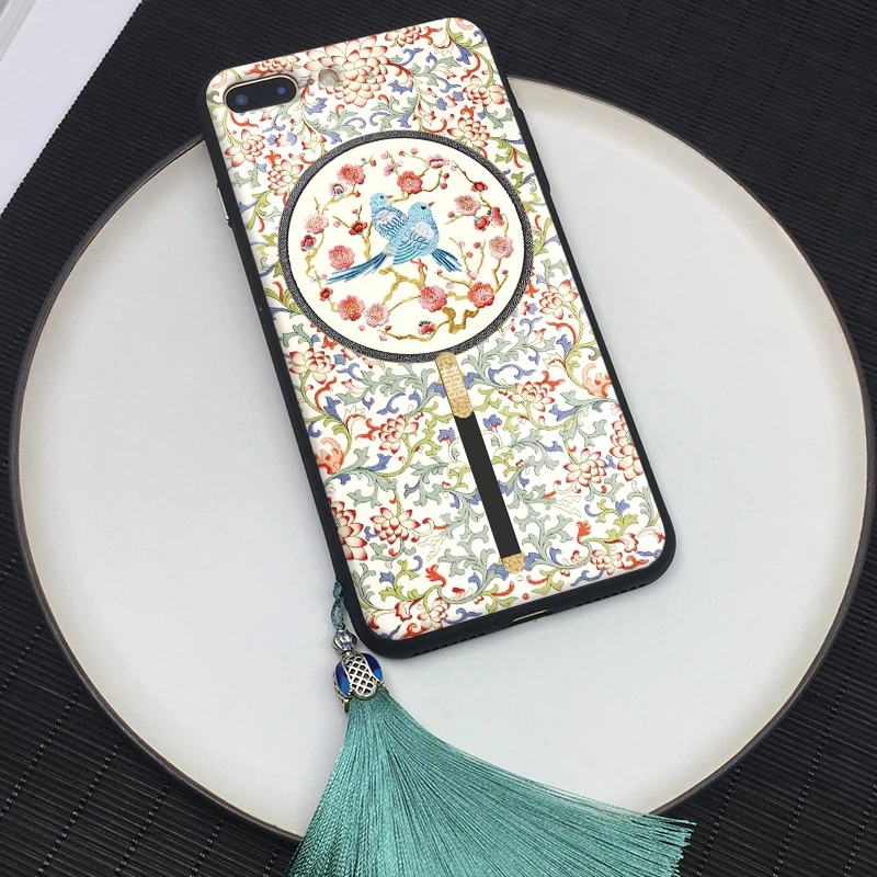 Чехол для iPhone 7/8 plus традиционный китайский Дворцовый стиль ip X 6 6s + magpie Сливовый