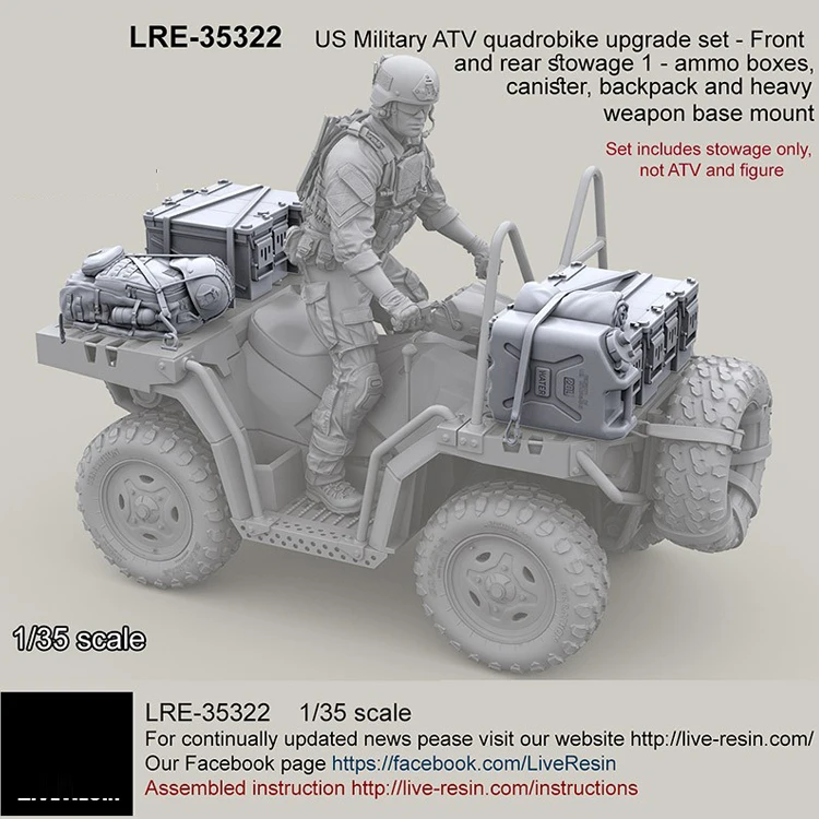 1/35 США военный мотовездеход квадроцикл Модернизированный набор оружие смоляная