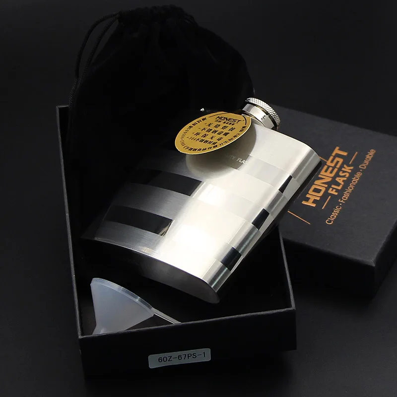 Outdoor portable portable flagon 304 stainless steel hip flask 6 oz Russia small stripe metal bottle wine flagon
Outdoor portable portable flagon 304 stainless steel hip flask 6 oz Russia small stripe metal bottle wine flagon