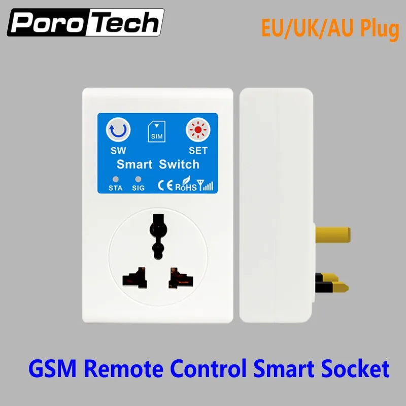 

5pc/lot 100% Genuine GSM Mobile Phone Remote Control Smart Socket SC1-GSMVC EU/UK/AU Plug SC1-GSML upgraded version Smart Switch