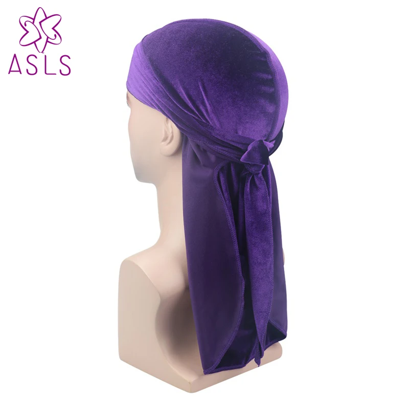Новые роскошные мужские вельветовые Бандана тюрбан шляпы парики Doo Durag