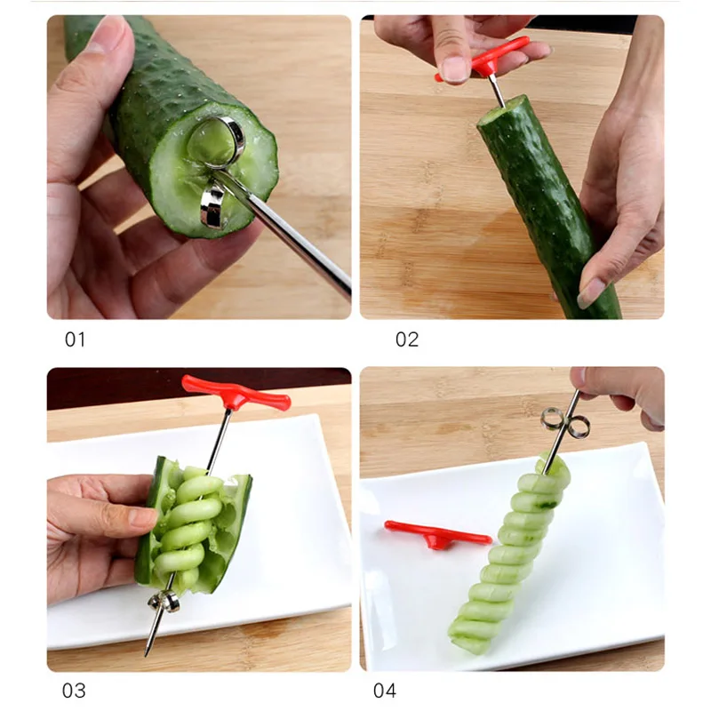 New Vegetables Spiral Knife Carving Tool Potato Carrot Cucumber Salad Chopper Manual Spiral Screw Slicer Cutter Spiralizer
New Vegetables Spiral Knife Carving Tool Potato Carrot Cucumber Salad Chopper Manual Spiral Screw Slicer Cutter Spiralizer