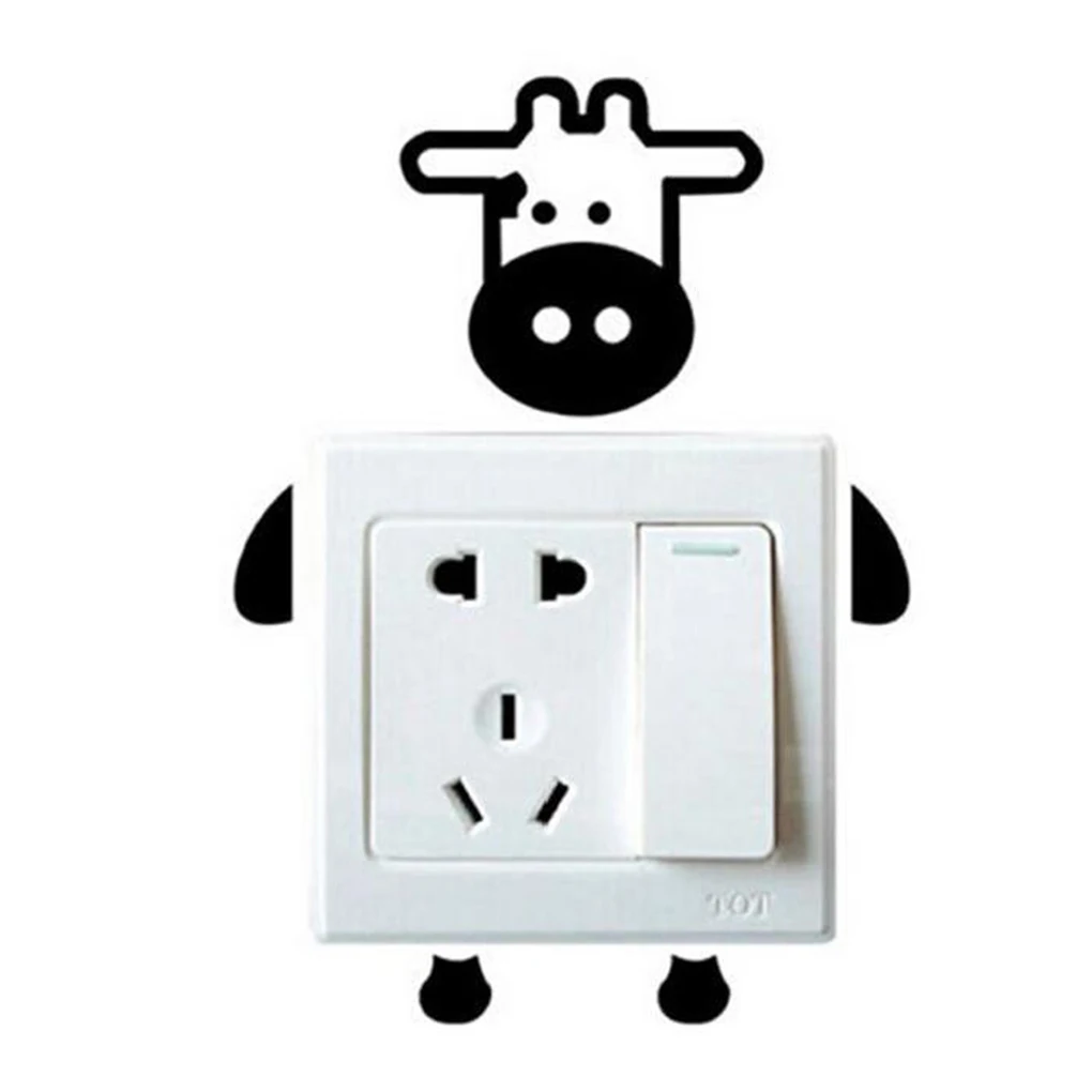 Настенные Стикеры съемные настенные декоративные с изображением милой коровы