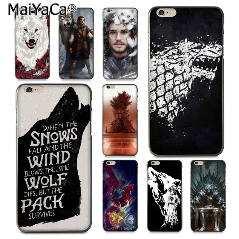 MaiYaCa Игра престолов волк Новинка Fundas чехол для телефона iPhone 8 7 6 6S Plus X 10 5 5S SE 5C Coque