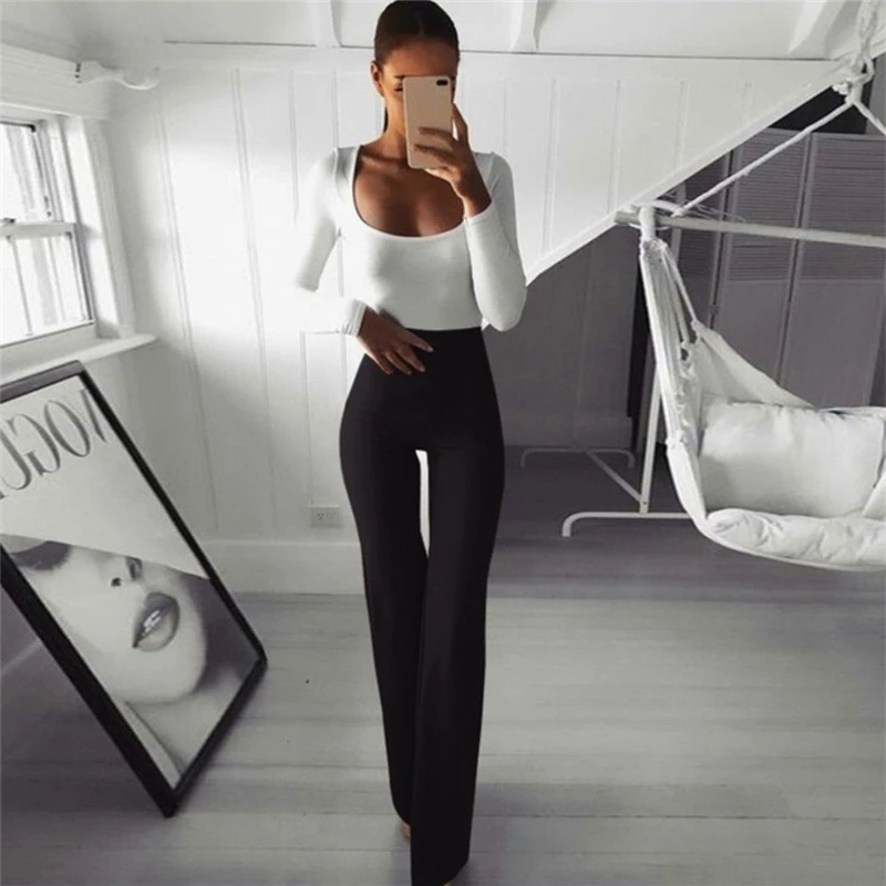 Women's Office Lady Work Long Flare Pants Solid High Waist Woman Trousers 2019 Spring Elegant Slim Straight Formal Female Pants
Women's Office Lady Work Long Flare Pants Solid High Waist Woman Trousers 2019 Spring Elegant Slim Straight Formal Female Pants