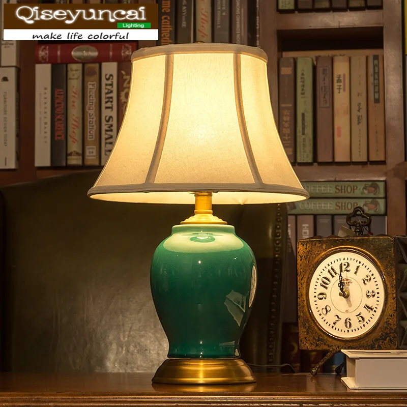 Qiseyuncai 2018 New American neo-classical copper ceramic lamp warm living room study bedroom bedside counter lamp
Qiseyuncai 2018 New American neo-classical copper ceramic lamp warm living room study bedroom bedside counter lamp