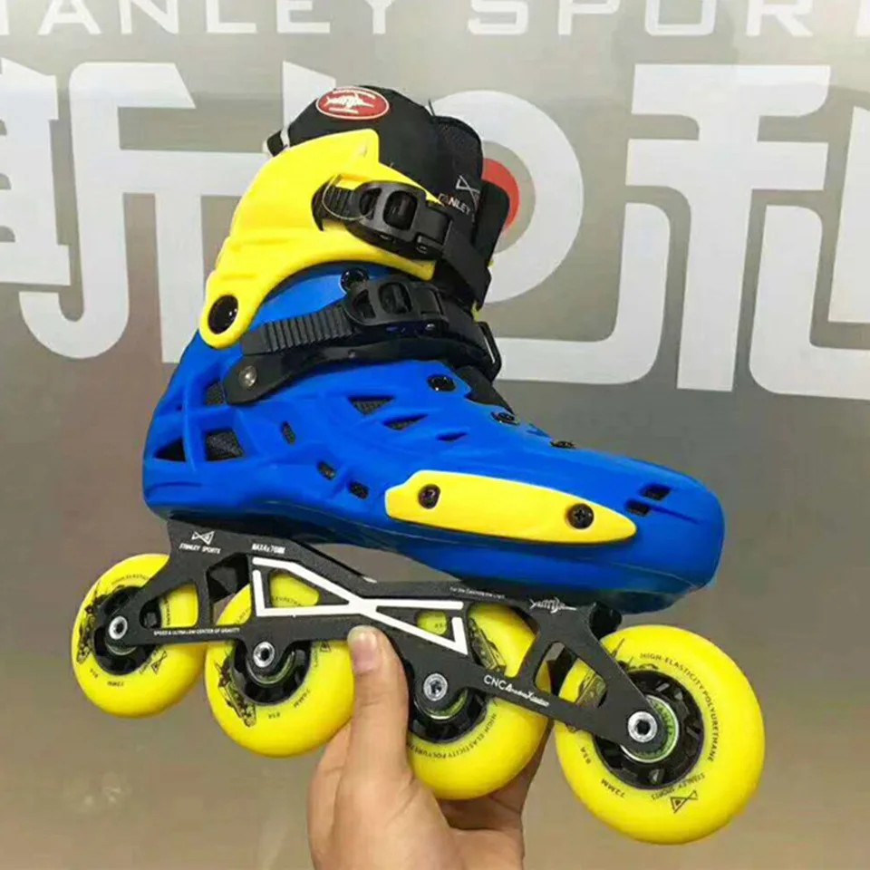 Japy Advanced Children Roller Skates Adjustable Shoes 2*72mm 2*76mm Mini tank Changeable Slalom Speed Patines Free Skating F044 | Спорт и