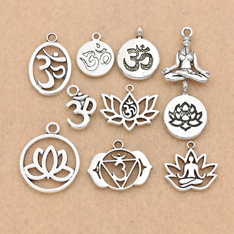 Mix Bulk Designer Om Yoga Charms for Jewelry Making DIY Craft Handmade Silver Pendant Cute Bracelet Earrings Necklace Retro
Mix Bulk Designer Om Yoga Charms for Jewelry Making DIY Craft Handmade Silver Pendant Cute Bracelet Earrings Necklace Retro