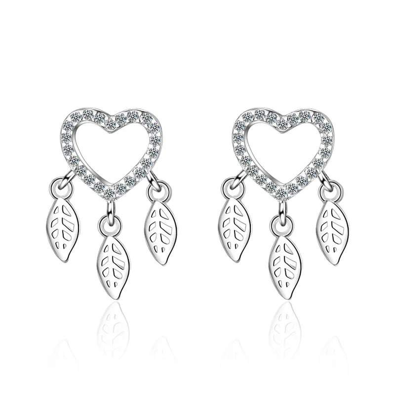 Charm Crystal Heart Girl Leaf Stud Earrings Jewelry Female Trendy Sivler Earrings For Women Christmas Gift
Charm Crystal Heart Girl Leaf Stud Earrings Jewelry Female Trendy Sivler Earrings For Women Christmas Gift