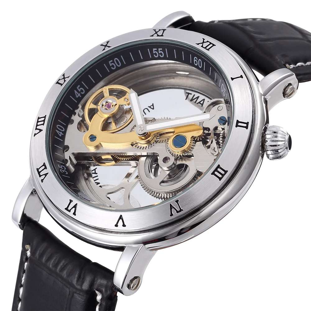 SHENHUA Men Watch Automatic Mechanical Bridge Design Transparent Skeleton Leather Strap Male Dress Wristwatch Relogio Masculino
SHENHUA Men Watch Automatic Mechanical Bridge Design Transparent Skeleton Leather Strap Male Dress Wristwatch Relogio Masculino