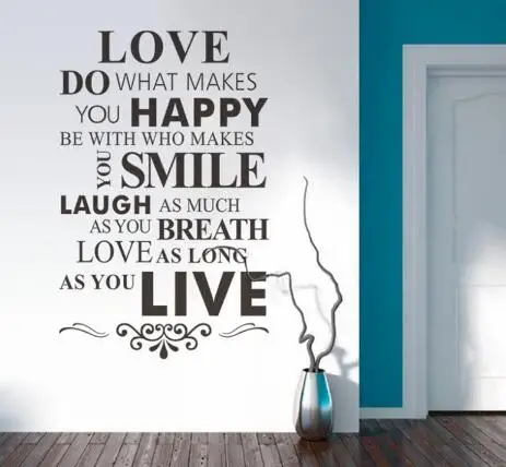 Love Do What Makes You Happy Wall Lettering Stickers Inspirational Quotes Sayings Art HomeRoom Wall Decor Decals
Love Do What Makes You Happy Wall Lettering Stickers Inspirational Quotes Sayings Art HomeRoom Wall Decor Decals