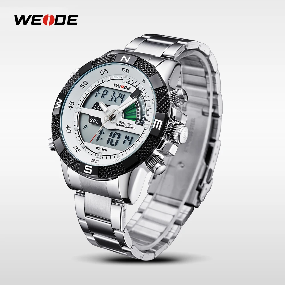 WEIDE Brand Men Sports Watches Men's Quartz Multifunction Military Watch Analog Digital Waterproof Stainless Steel Wristwatches
WEIDE Brand Men Sports Watches Men's Quartz Multifunction Military Watch Analog Digital Waterproof Stainless Steel Wristwatches