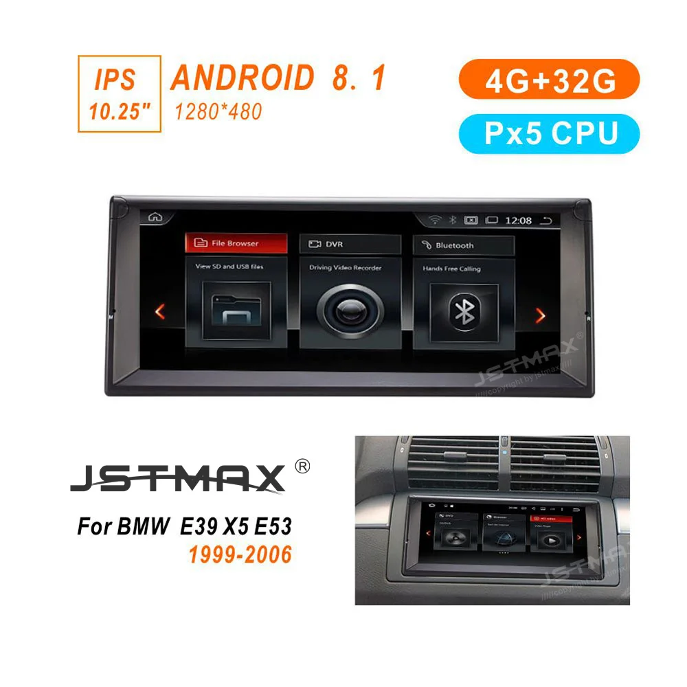 JSTMAX 10.25" Android 9.0 Auto Car GPS Navigation for BMW E39/X5/M5/E38/E53 with Bluetooth RDS Radio SWC USB wifi Canbus
JSTMAX 10.25" Android 9.0 Auto Car GPS Navigation for BMW E39/X5/M5/E38/E53 with Bluetooth RDS Radio SWC USB wifi Canbus
