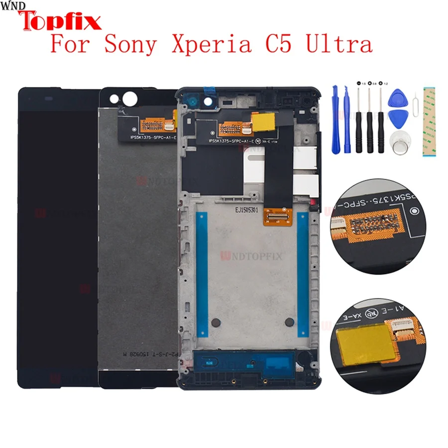 LCD Assembly For Sony Xperia C5 Ultra E5506 E5533 E5563 E5553 6.0"Inch LCD Display Touch Screen Digitizer With Frame Replacement
LCD Assembly For Sony Xperia C5 Ultra E5506 E5533 E5563 E5553 6.0"Inch LCD Display Touch Screen Digitizer With Frame Replacement
