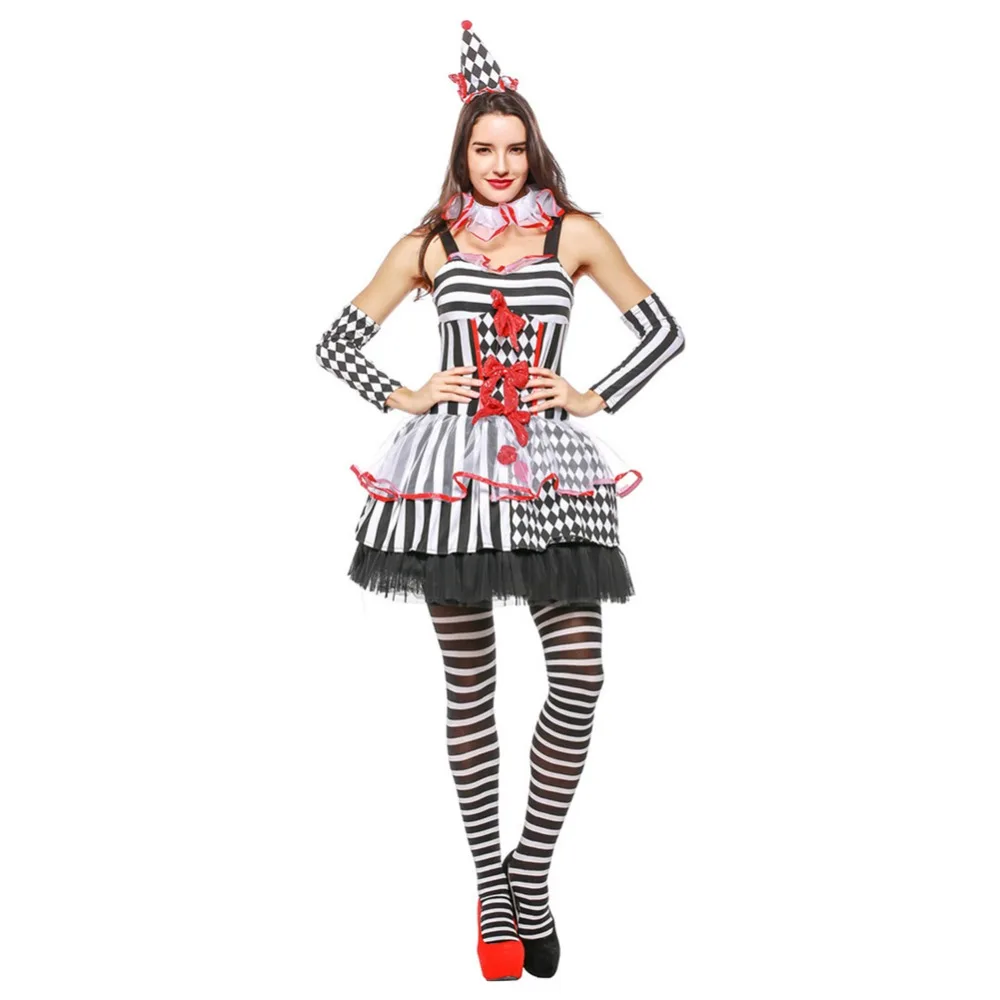 Halloween Circus Clowns Cosplay Costume For Women/Female Headdress + collar + skirt + sleeve
Halloween Circus Clowns Cosplay Costume For Women/Female Headdress + collar + skirt + sleeve