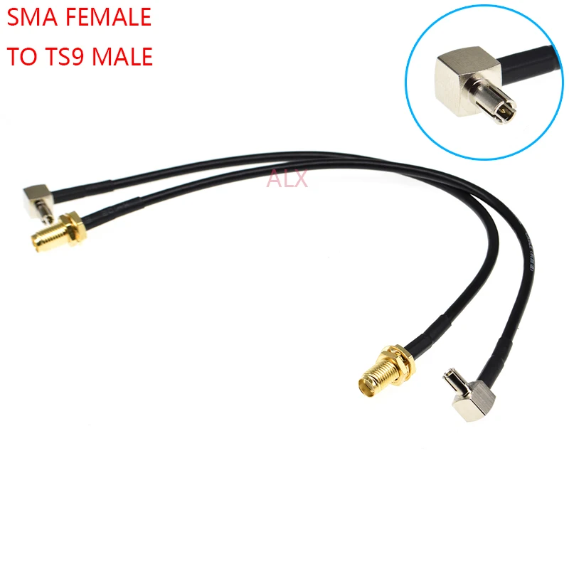2 шт. 20 см SMA гнездо к TS9 правый угол штекер разъем коаксиальный кабель RF антенна