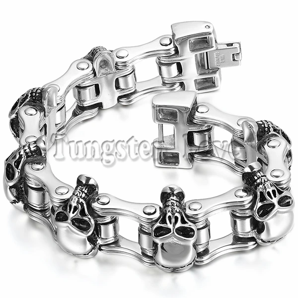 New Men's Large Heavy Stainless Steel Bracelet Link Wrist Skull Design Biker Bicycle Motorcycle Chain Bracelet 23cm*26mm
New Men's Large Heavy Stainless Steel Bracelet Link Wrist Skull Design Biker Bicycle Motorcycle Chain Bracelet 23cm*26mm