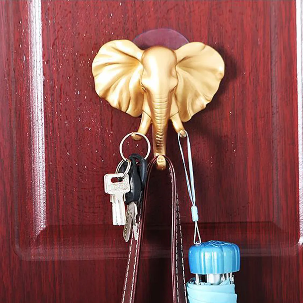 Самоклеящаяся настенная вешалка с изображением головы слона крючок для двери