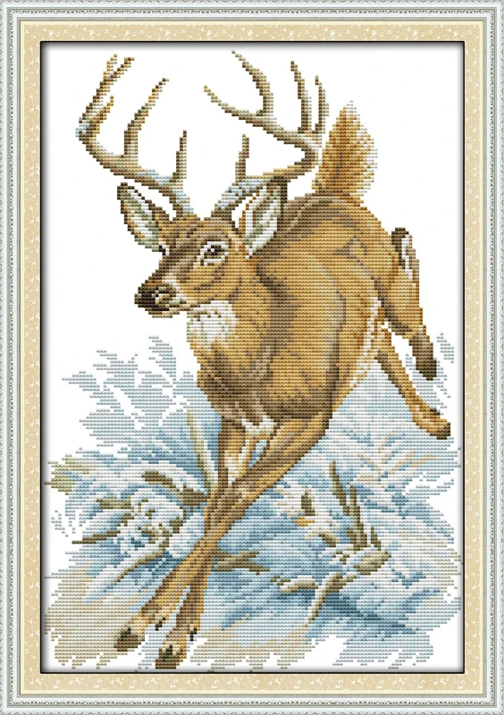 Running deer cross stitch kit 14ct 11ct pre stamped canvas embroidery DIY handmade needlework
Running deer cross stitch kit 14ct 11ct pre stamped canvas embroidery DIY handmade needlework