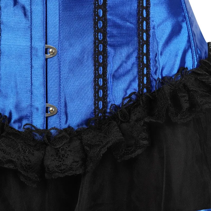 Women's burlesque corsets dress with skirt costumes vintage floral lace up blue corset bustier lingerie top plus size
Women's burlesque corsets dress with skirt costumes vintage floral lace up blue corset bustier lingerie top plus size