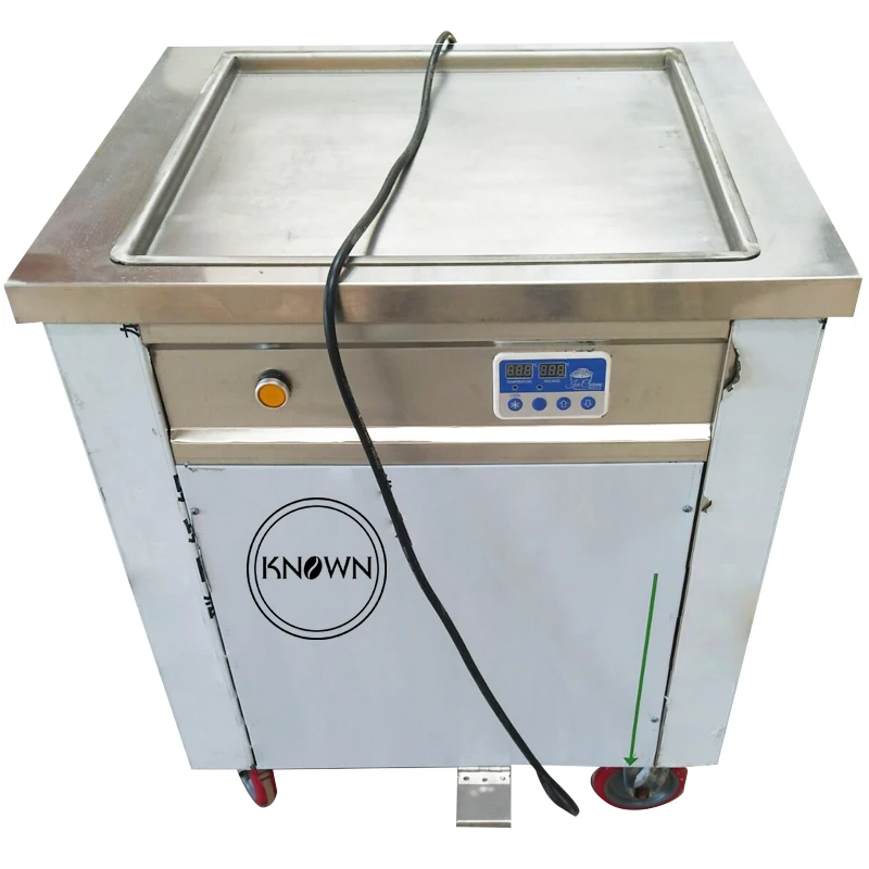 The most popular commercial pan rolling machine price with automatic defrost single square fried ice cream rolling machine
The most popular commercial pan rolling machine price with automatic defrost single square fried ice cream rolling machine