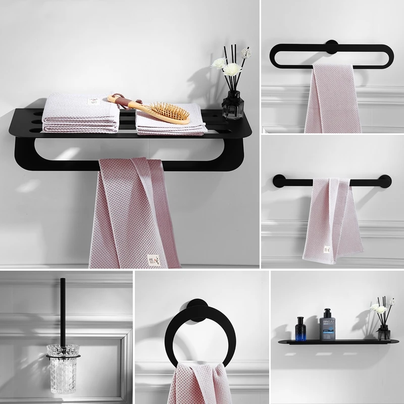 60cm Bathroom Shelf with Towel Bar Black Crystal Cup Toilet Brush Holder Creative Towel Ring Wall Mounted 304 Stainless Steel
60cm Bathroom Shelf with Towel Bar Black Crystal Cup Toilet Brush Holder Creative Towel Ring Wall Mounted 304 Stainless Steel