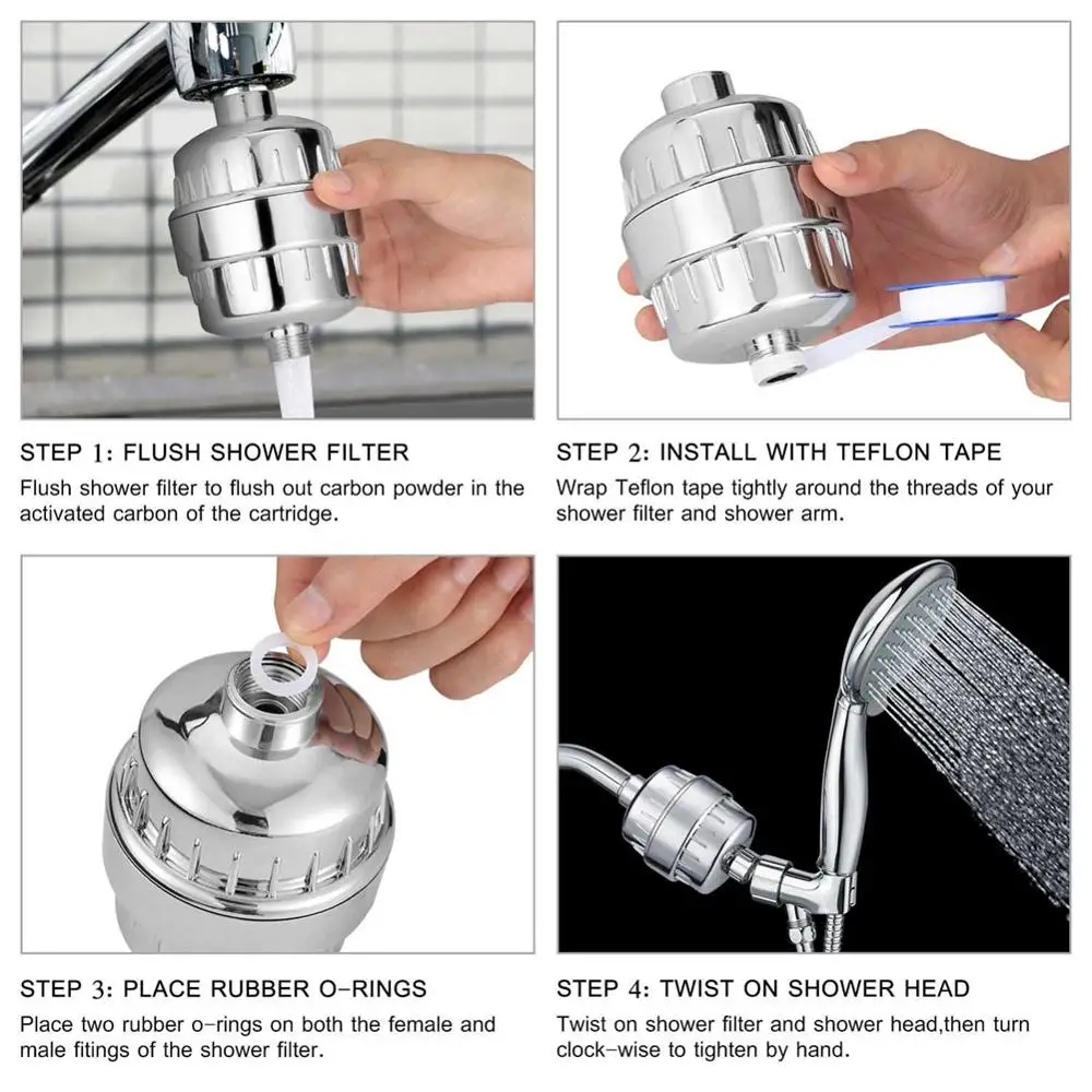 Multi-stage Universal Shower Water Filter Water Softener Shower Head Filter Removes Chlorine Showerhead
Multi-stage Universal Shower Water Filter Water Softener Shower Head Filter Removes Chlorine Showerhead