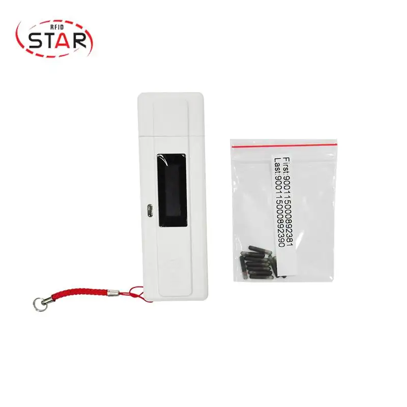Mini pet scanner animal RFID tag reader 134.2khz+10 pcs biochemical glass tag for puppies kitties 1.4*8mm
Mini pet scanner animal RFID tag reader 134.2khz+10 pcs biochemical glass tag for puppies kitties 1.4*8mm