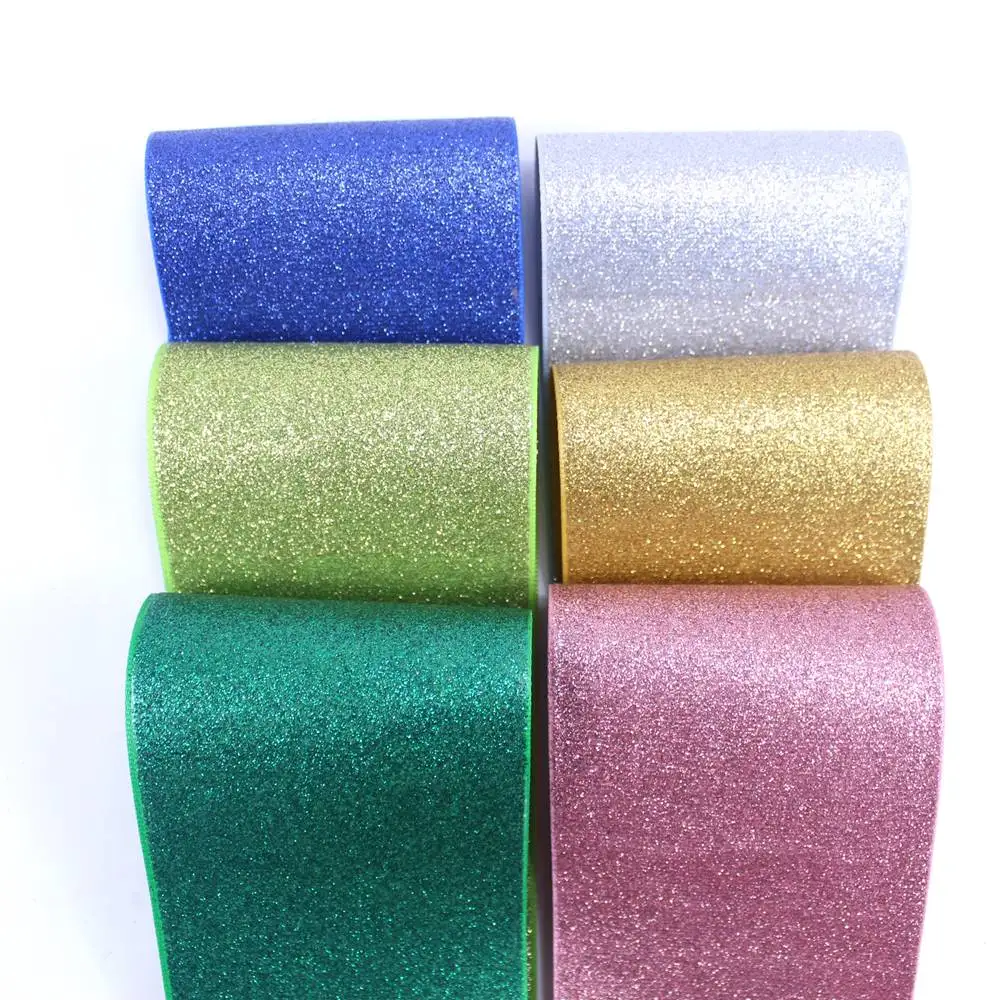 50 ярдов в лоте 19 цветов 3 дюйма 75 мм яркие блестящие однотонные радужные ленты|glitter