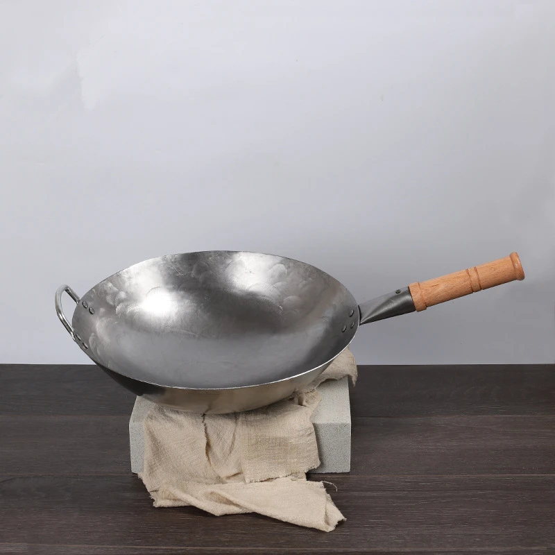 Master Star Chinese Traditional Iron Woks Non-sticking Kitchen Gas Cookware 100% Handmade Wok For Cooker 32/34CM | Дом и сад