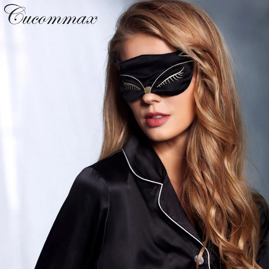 Cucommax дуплексная маска для сна из 100% натурального шелка сексуальная с лисьим