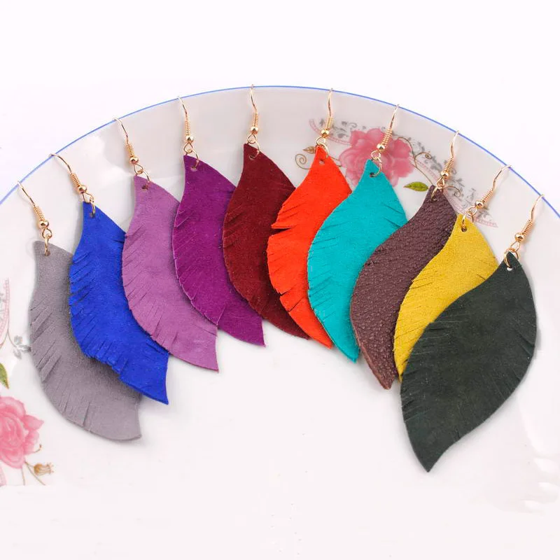 ZWPON 2020 New Feather Shape Genuine Goat Leather Earrings for Women Fashion Boho Soft Long Statement Earrings Jewelry Wholesale
ZWPON 2020 New Feather Shape Genuine Goat Leather Earrings for Women Fashion Boho Soft Long Statement Earrings Jewelry Wholesale